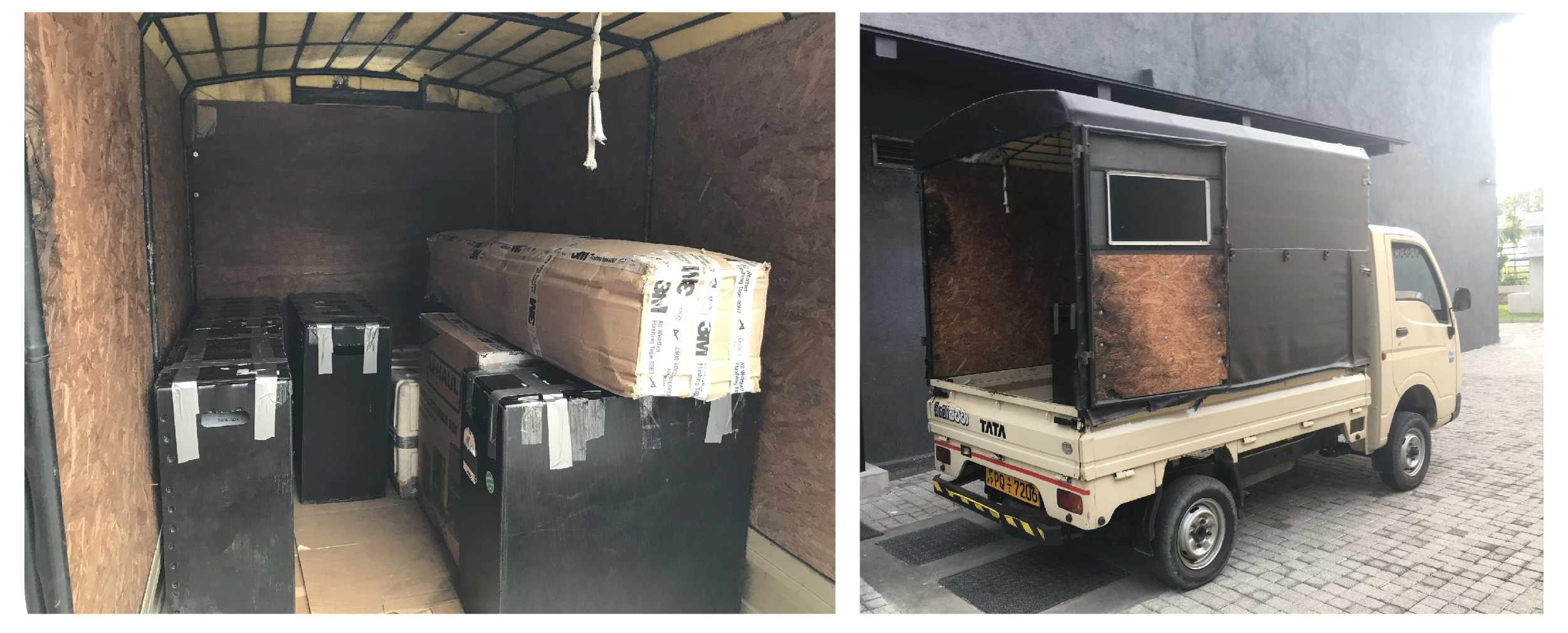 Equipment loaded in Sri Lanka en route back to the USA.