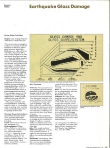 Earthquake Glass Damage research citation.