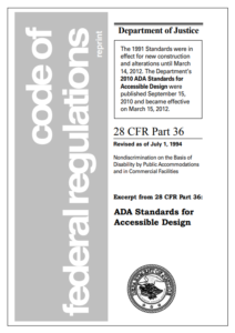 The cover of a reprint of the 1991 ADA Standards for Accessible Design.