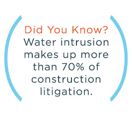 Did you know? Water intrusion makes up more than 70% of construction litigation.Water 