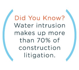 Did you know? Water intrusion makes up more than 70% of construction litigation.Water