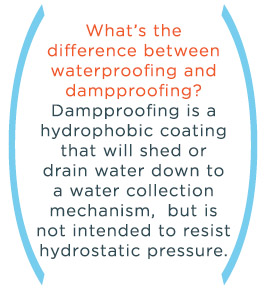 What is the difference between waterproofing and dampproofing
