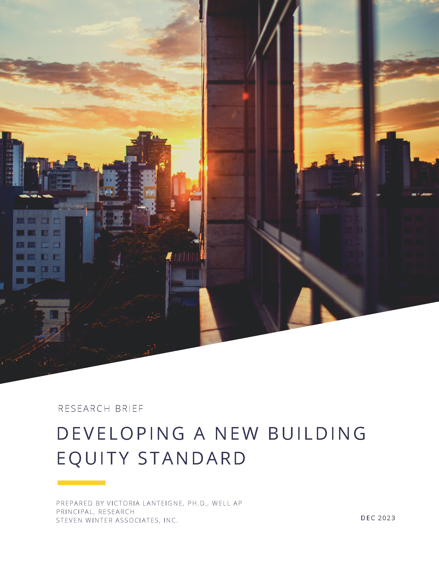 Cover of Research Brief: Developing a New Building Equity Standard