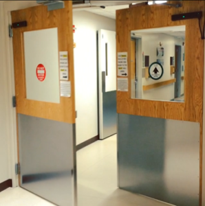 Horizontal door at hospital