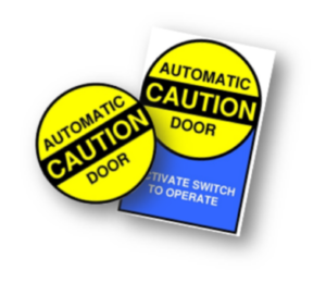 image of "Caution Automatic Door" sign