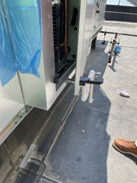 Access door blocked from opening