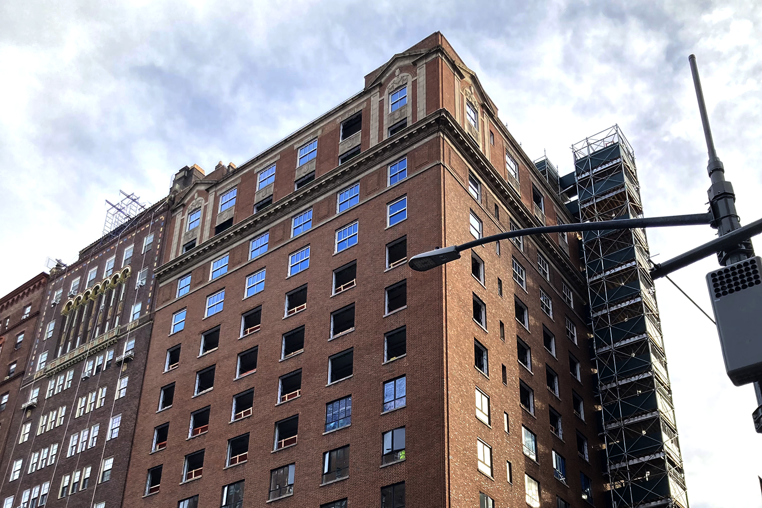 Rubin Hall at New York University during its deep energy retrofit and electrification project in Greenwich Village, New York City.