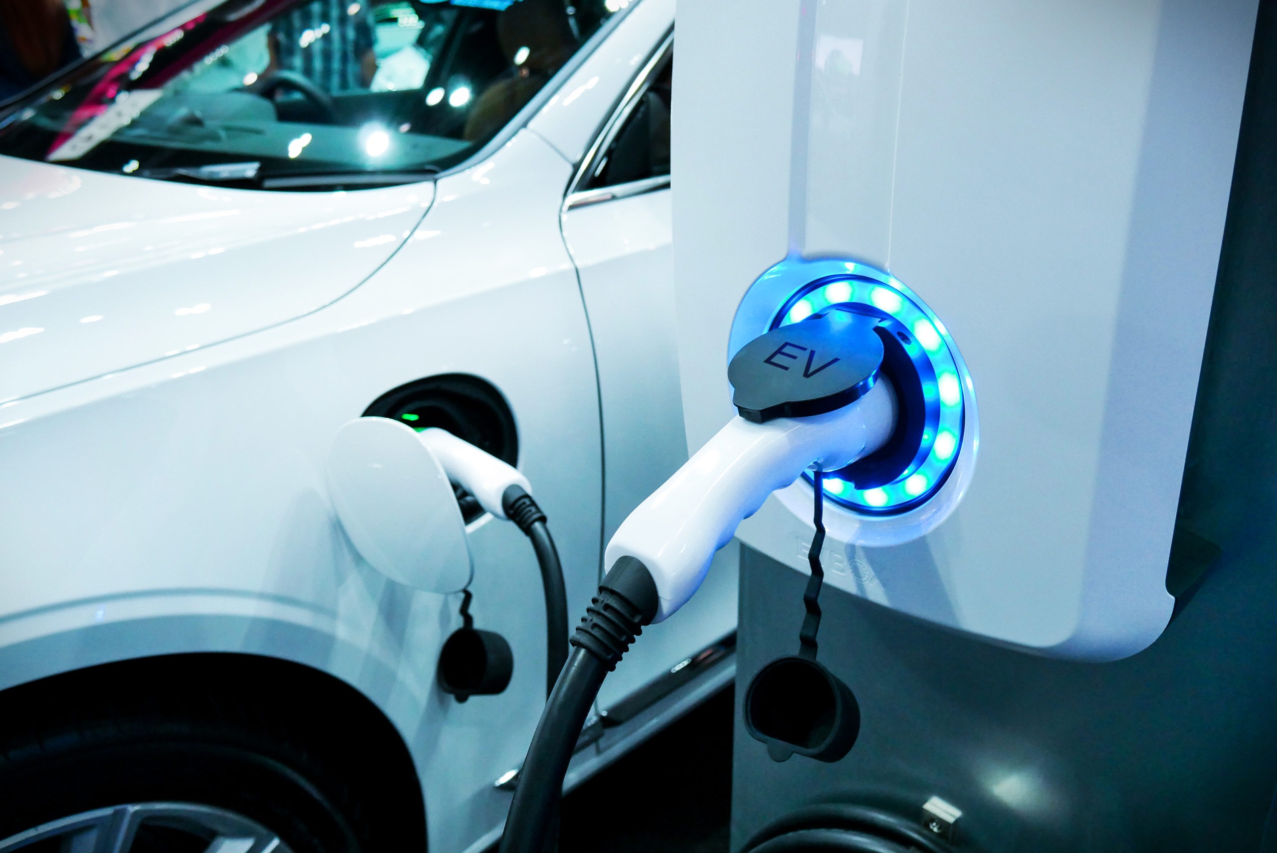 Electric Vehicle Plugged in to charger